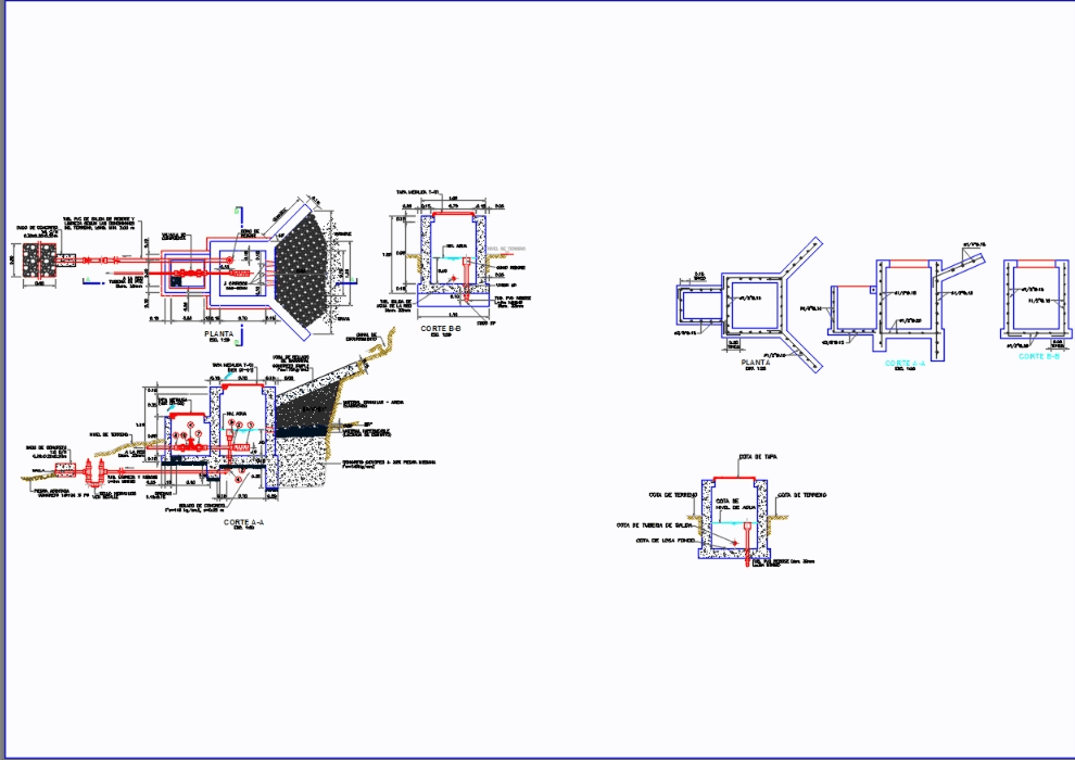 Captación De Agua Y Saneamiento En AutoCAD | CAD (1.1 MB) | Bibliocad