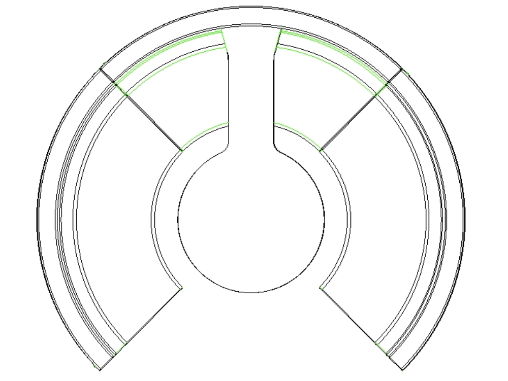 Poltrona circular 90° com mesa