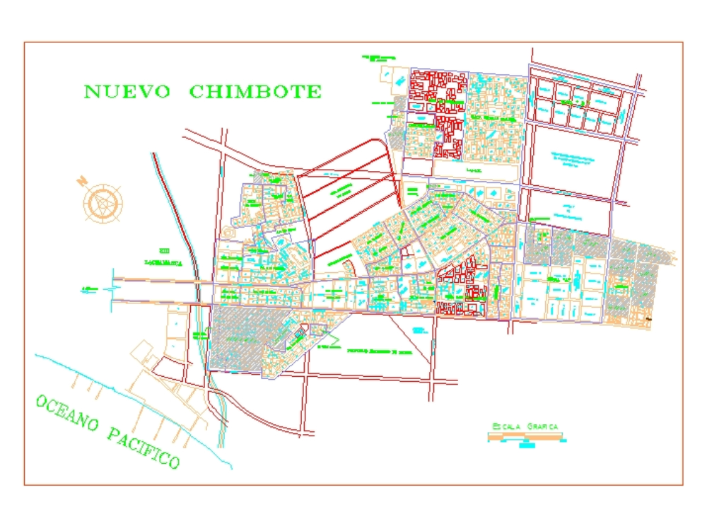 Stadtplan des neuen Chimbote