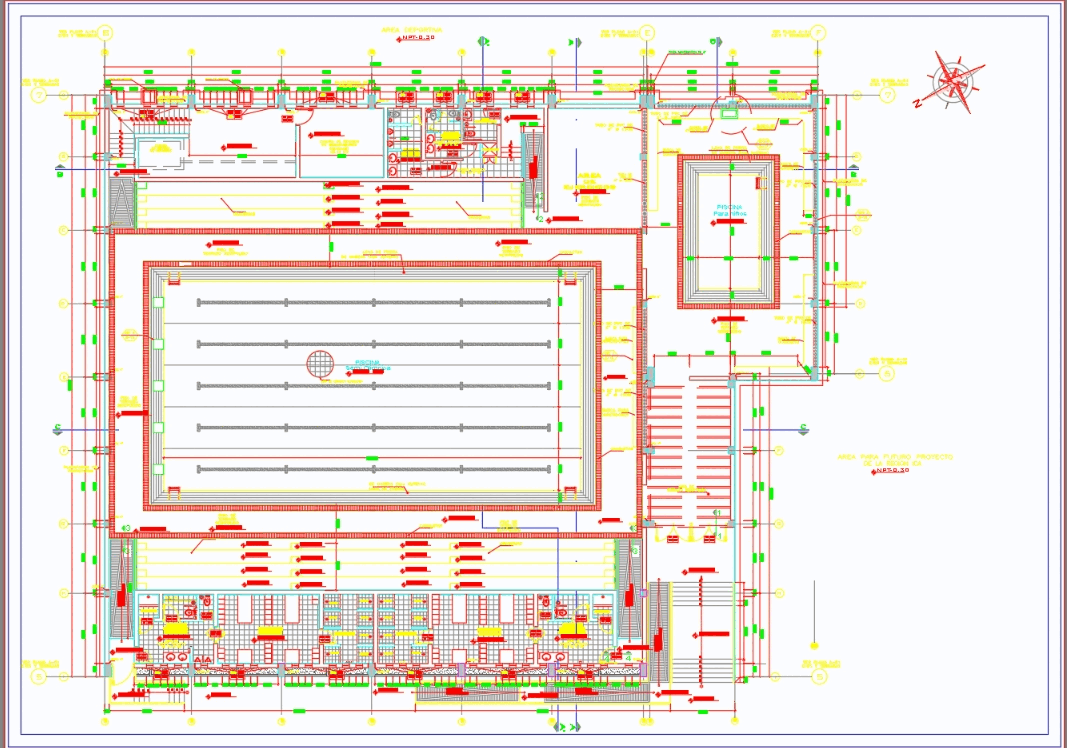 Adults and children pool ground in AutoCAD | CAD (662.67 KB) | Bibliocad