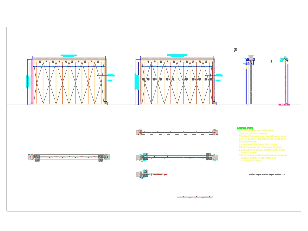 Folding Door Detail Section In Autocad Cad 1 99 Mb Bibliocad