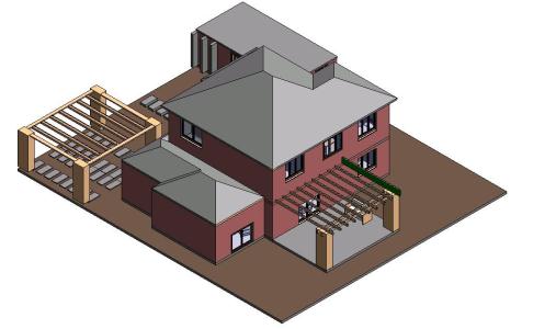 Haus erstellt in Revit 3d