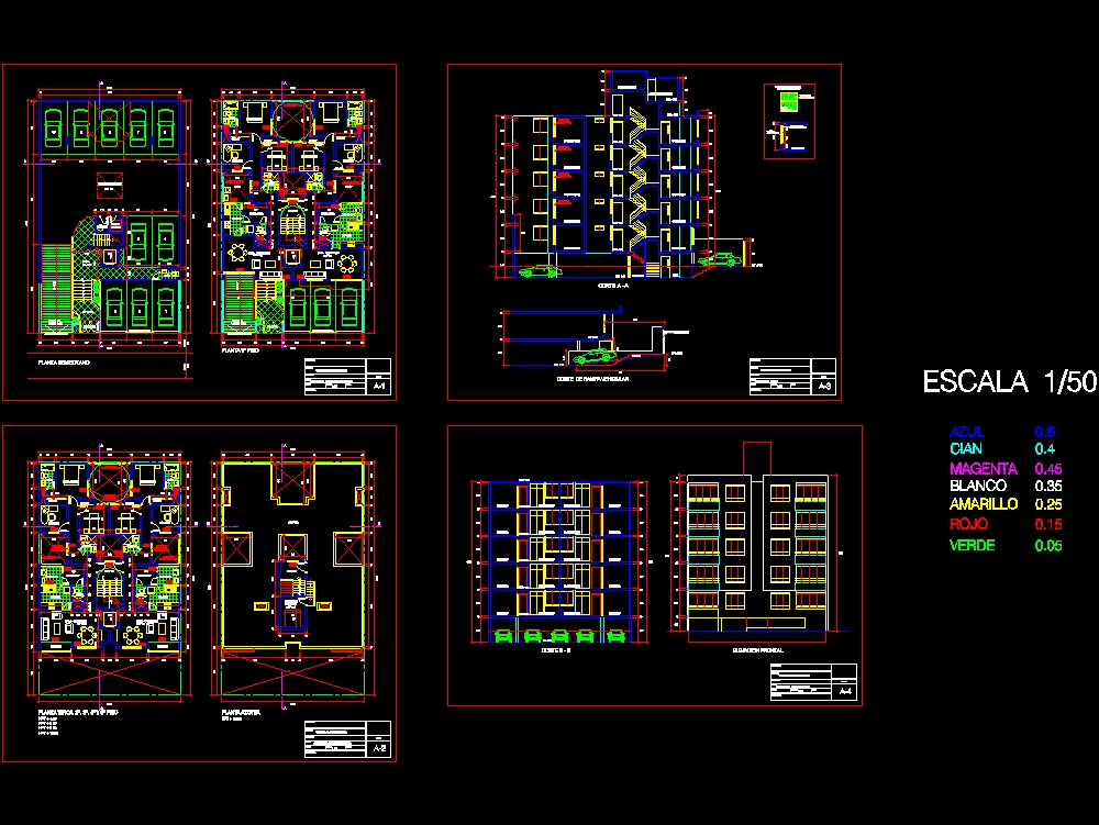 Edificio de departamentos en AutoCAD | Descargar CAD (402 ...