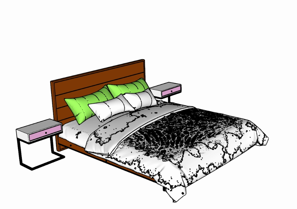Esboço de cama 3d