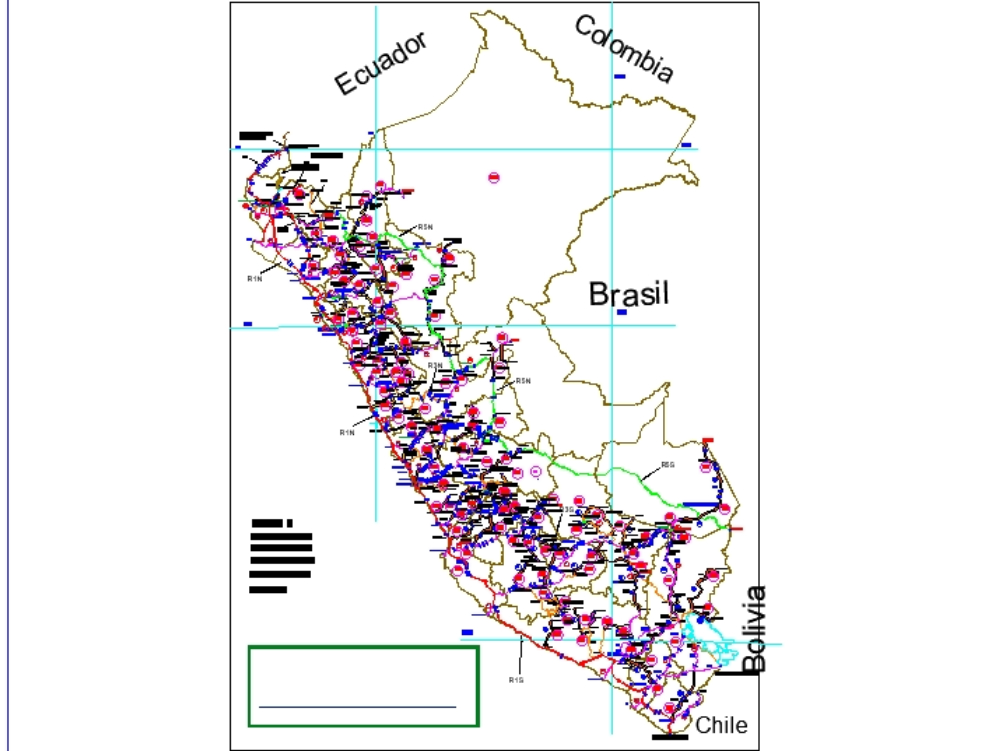 Peru-Karte und kritische Sektoren