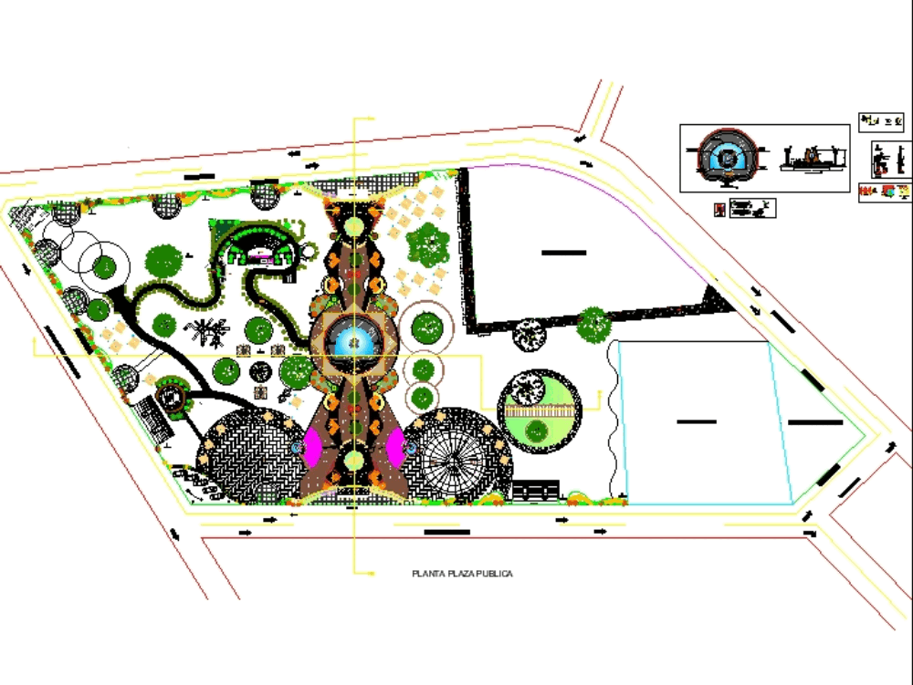 Public plaza acapulco (the parazal) in AutoCAD | CAD (3.14 