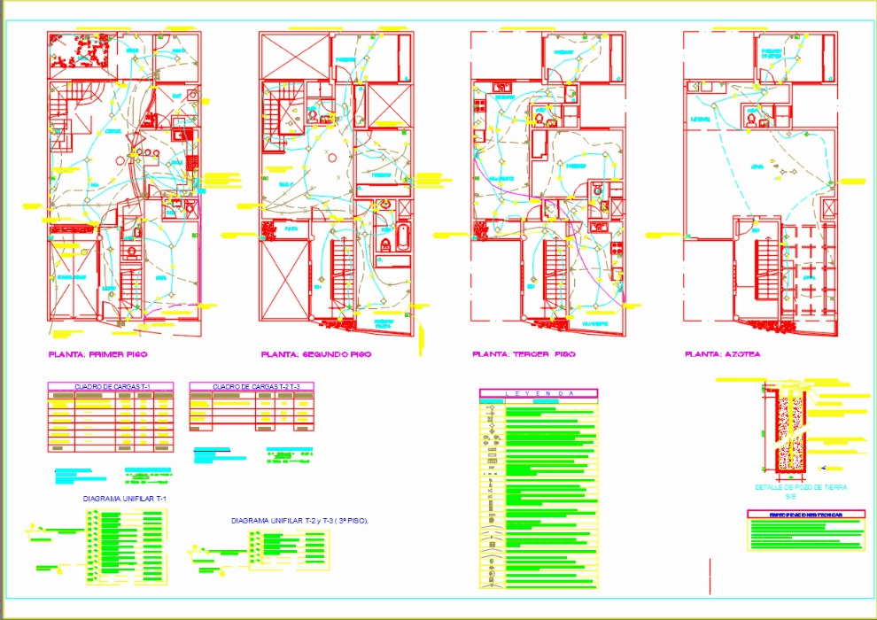 Plano De Instalaciones El Ctricas En Autocad Cad Kb Bibliocad