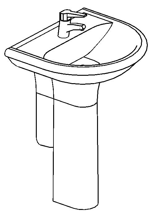 Washbasin With Pedestal In Rfa Cad Download 432 Kb