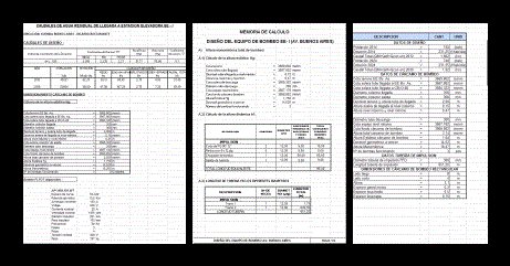 Spreadsheet for designing pumping carcamo