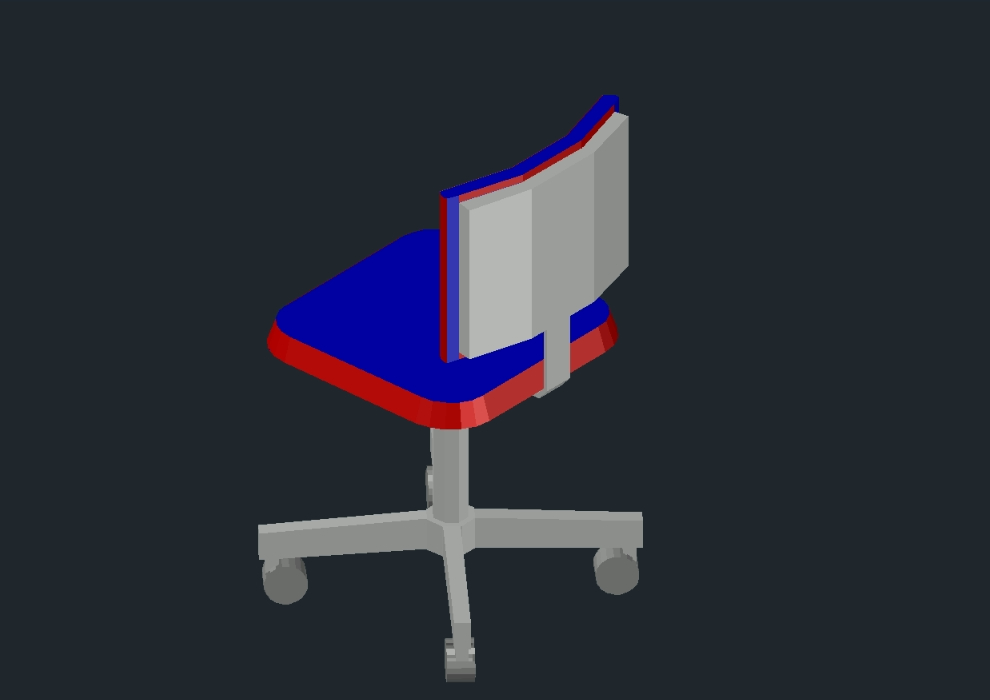 chaise à roulettes modèle 3D