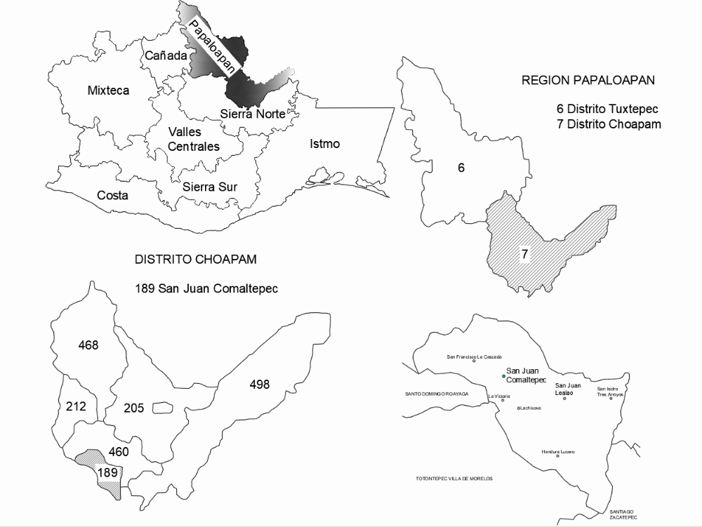 Mapa san juan comaltepec oaxaca.