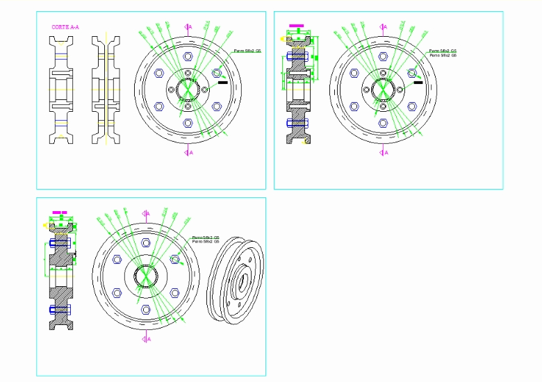 Bridge crane wheel 2D .