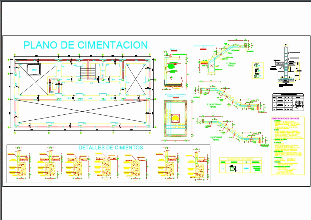 Cimentacion De Una Vivienda Unifamiliar De Pisos KB Bibliocad