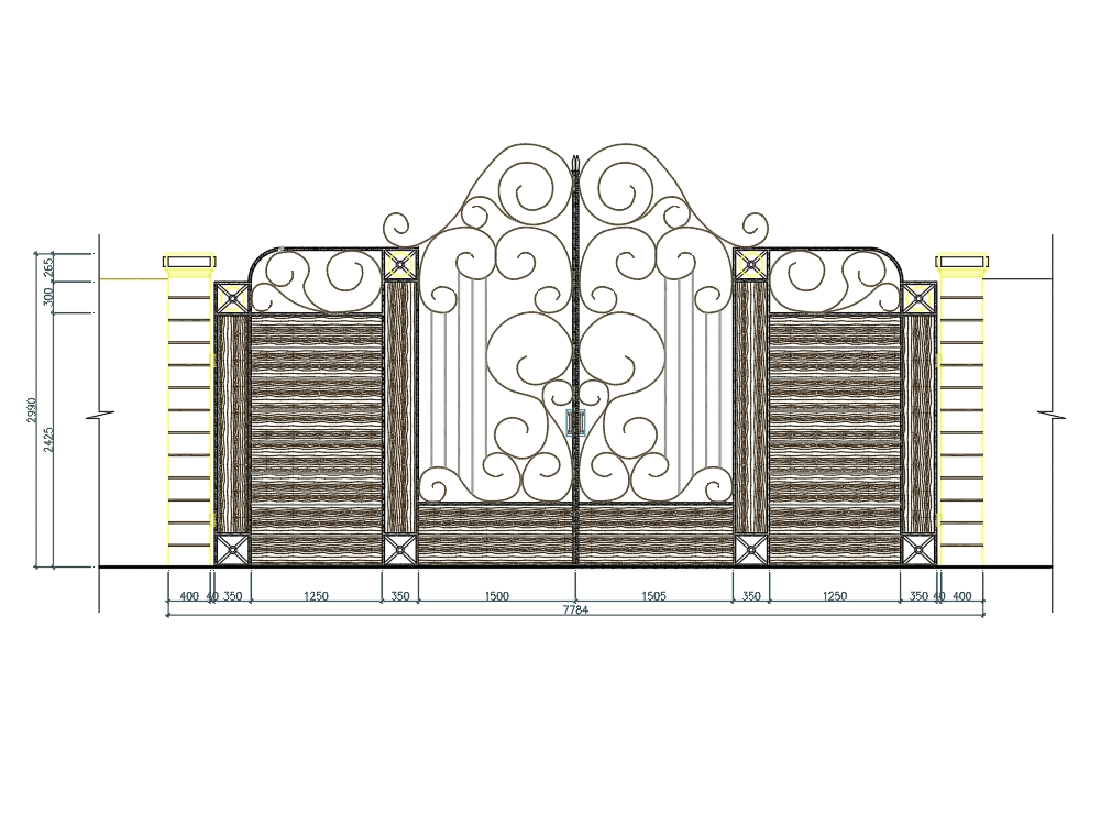 Front door drawing elevation . in AutoCAD | CAD (351.13 KB) | Bibliocad