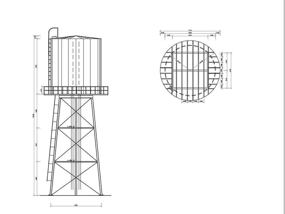 Wasserturm aus Stahl