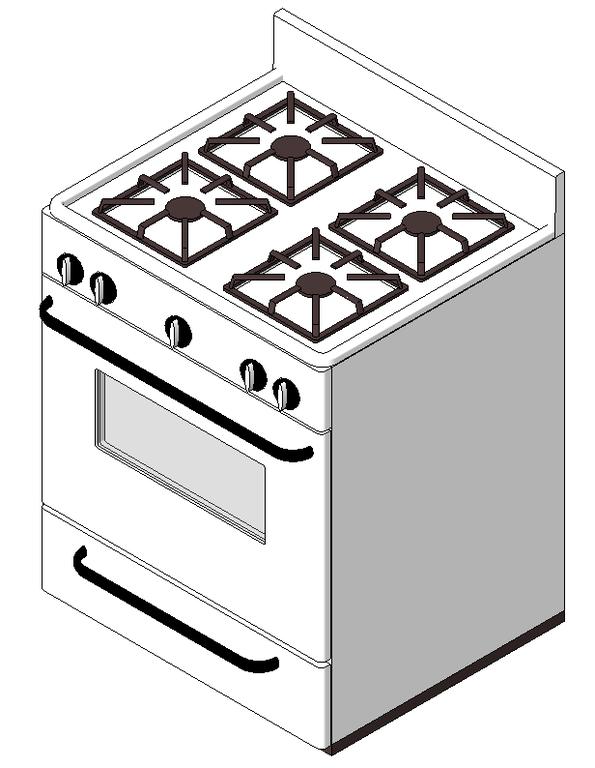Gas stove in RFA | CAD download (1.12 MB) | Bibliocad