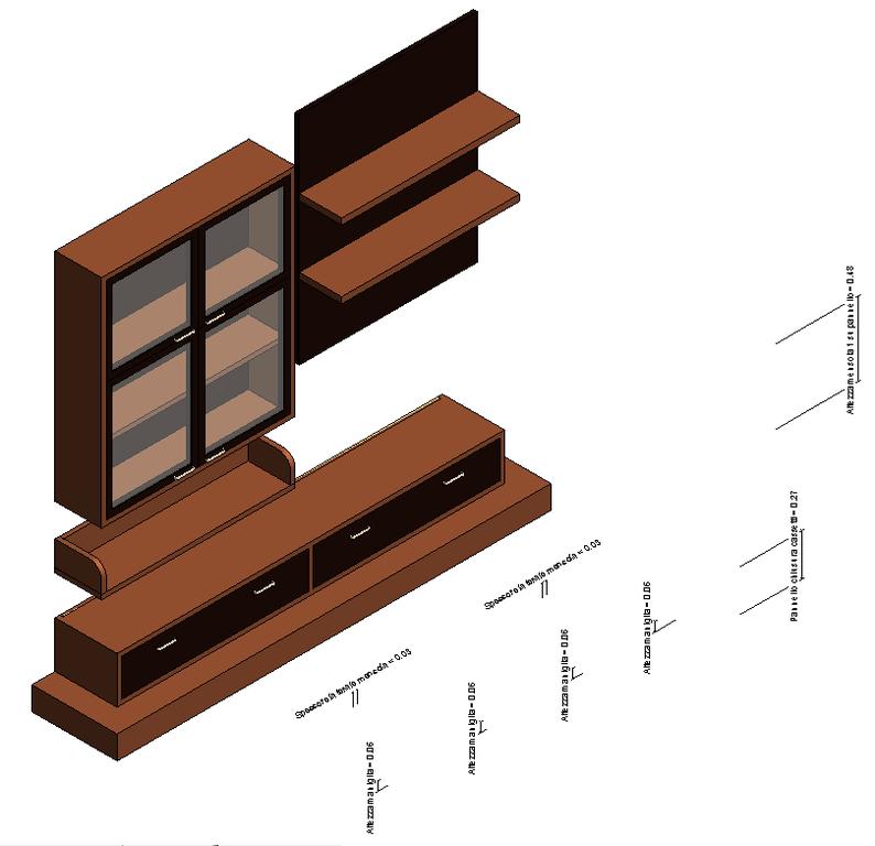 Composición de muebles en RFA | Descargar CAD (384 KB) | Bibliocad