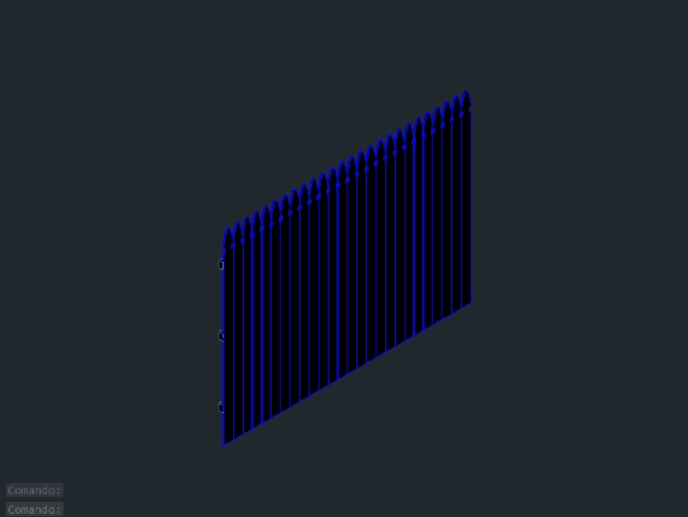 Fence - with 3d outlined pickets