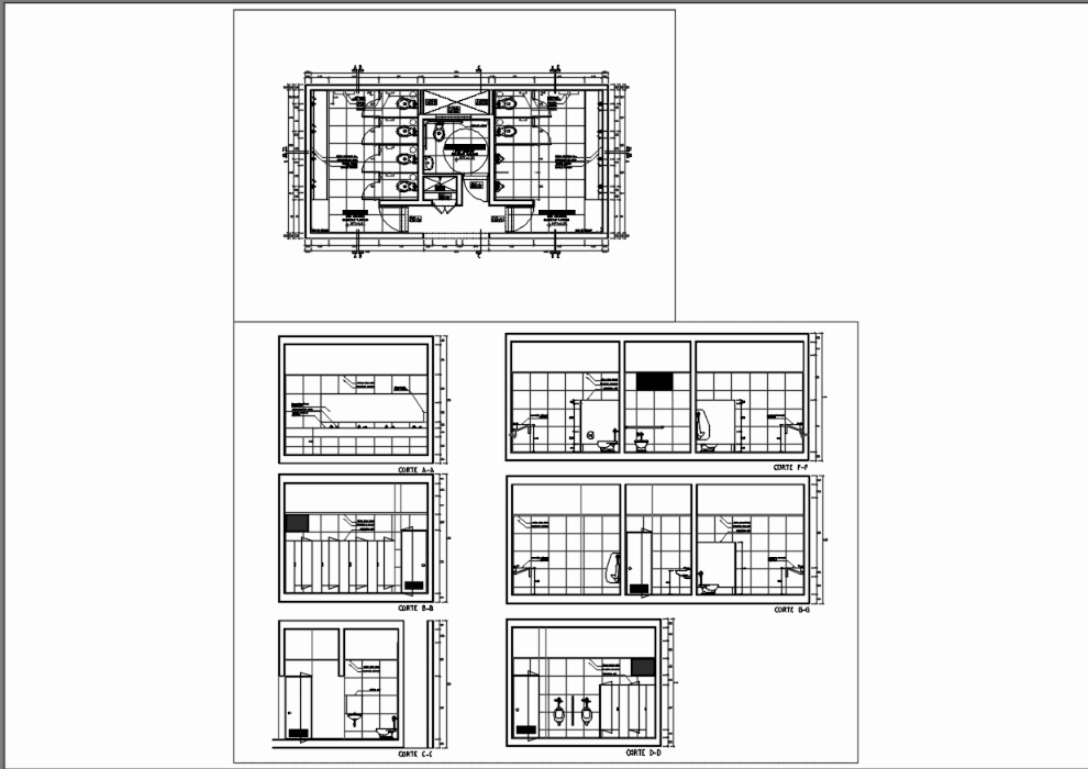 Detalle de baño en AutoCAD | Descargar CAD (328.81 KB) | Bibliocad