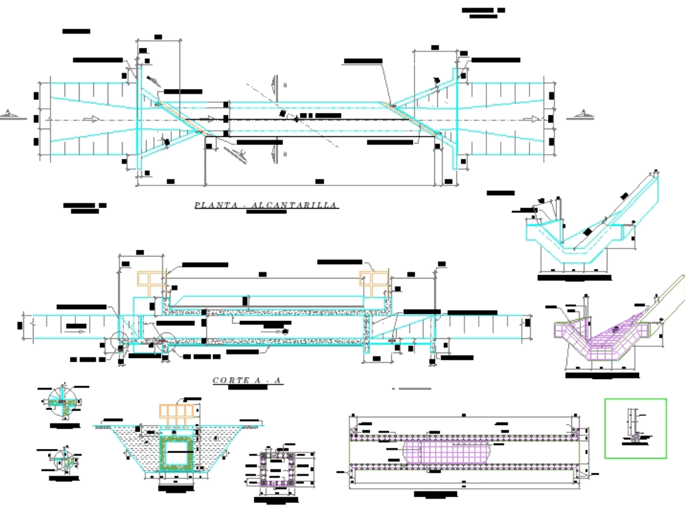 Plane road culvert details in AutoCAD | CAD (183.56 KB) | Bibliocad