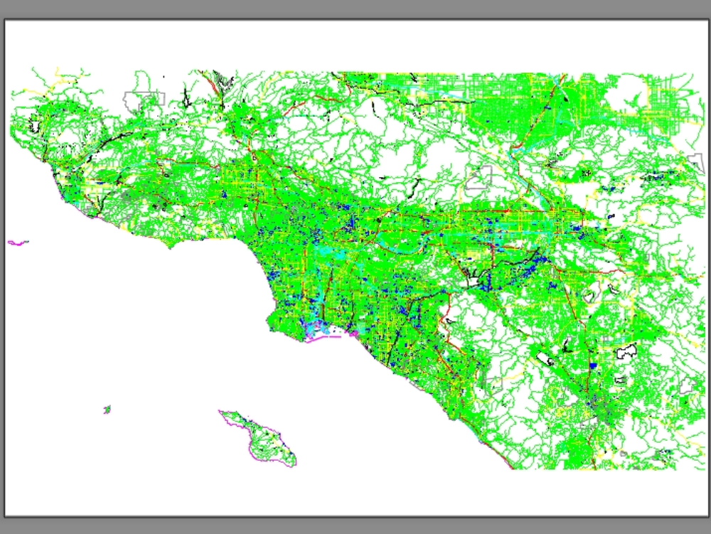 Mapa urbano de Los Angeles.