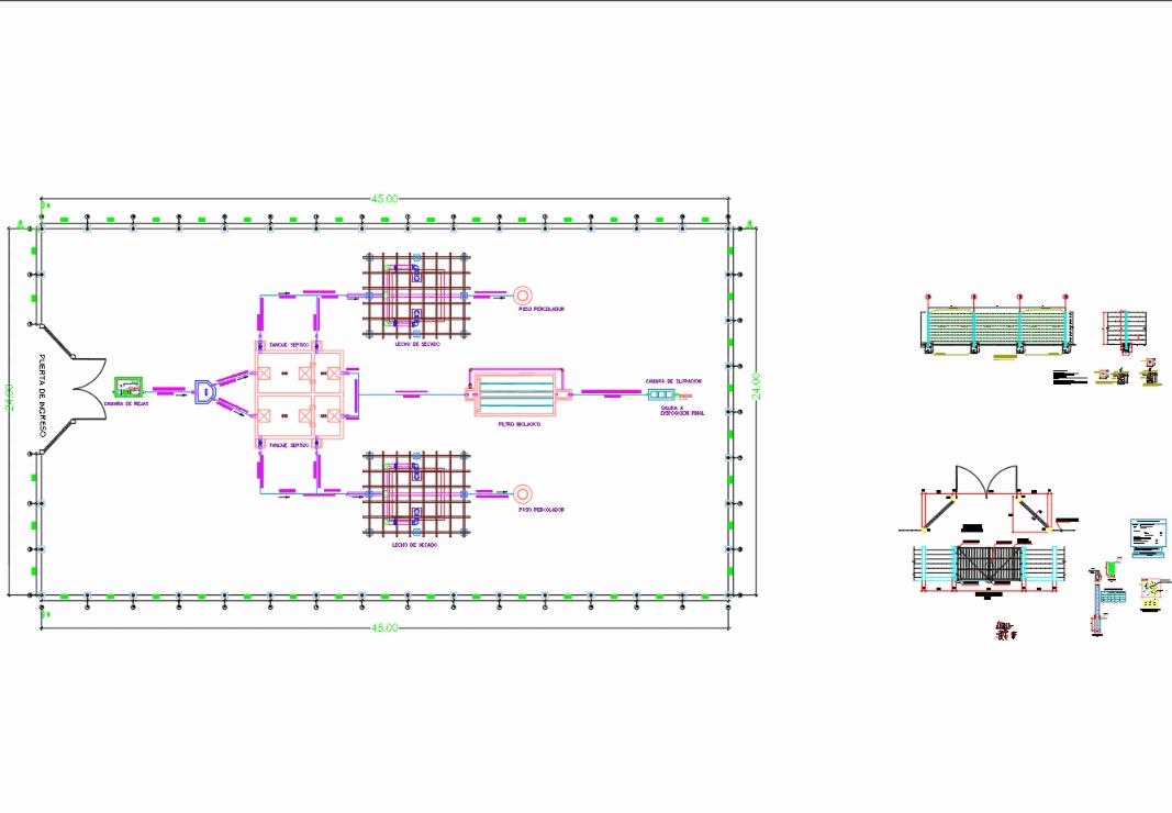 Perimeter fence distribution boxes in AutoCAD CAD (605.93 KB) Bibliocad