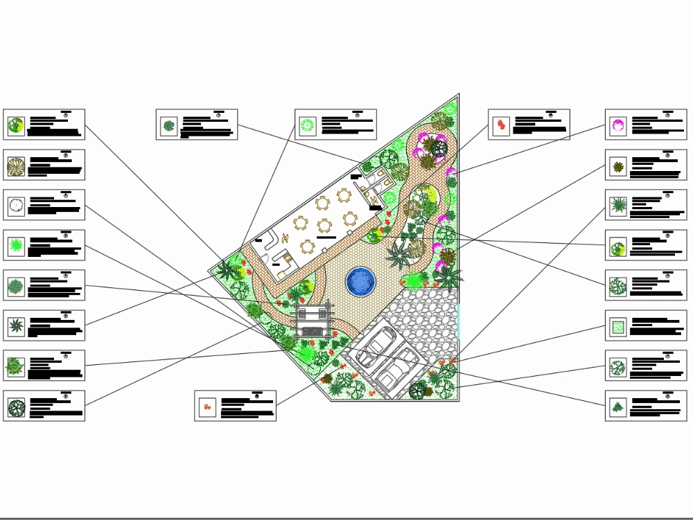 Jardin y paleta vegetal en AutoCAD | Descargar CAD (1.97 ...