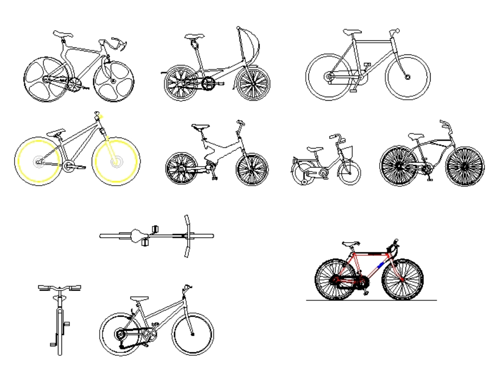 Bicycles and tricycles.
