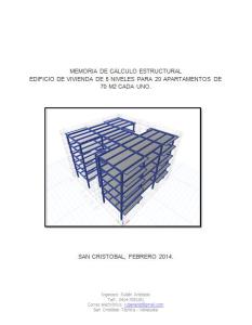 Metallic building structural calculation Memory