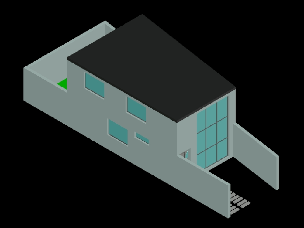 Single-family house with 2 levels in 3d