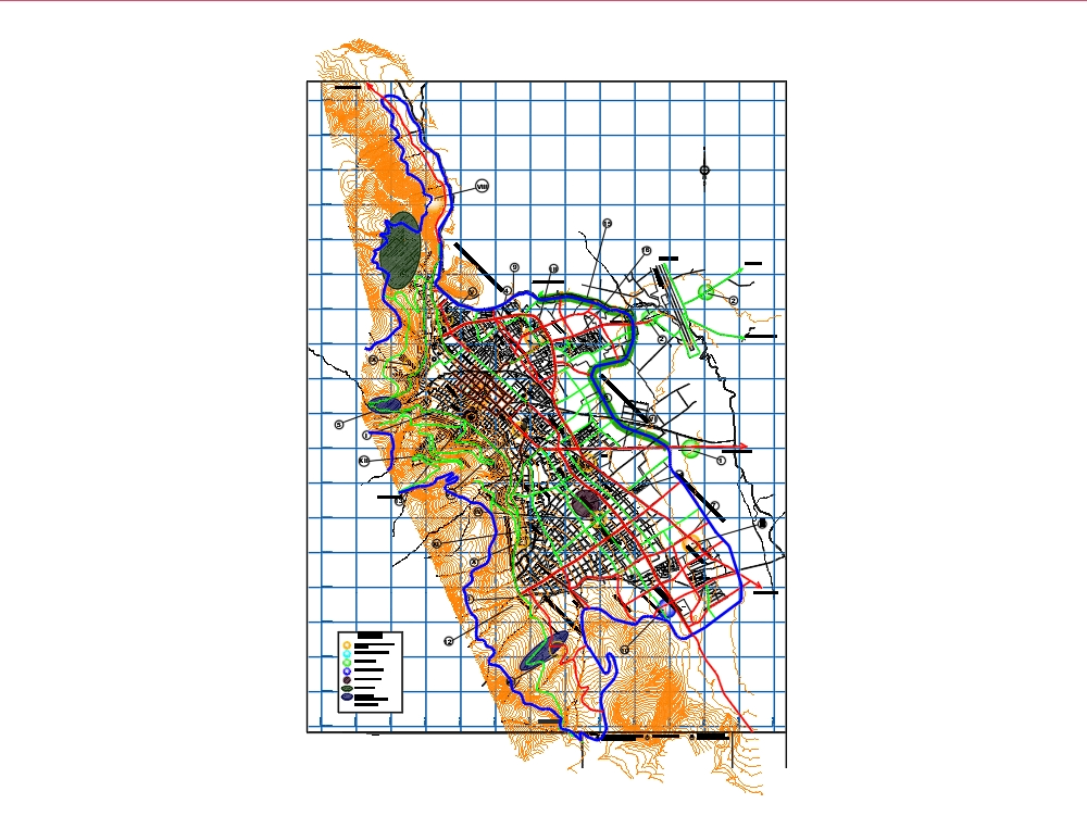 Map of the city of Cajamarca