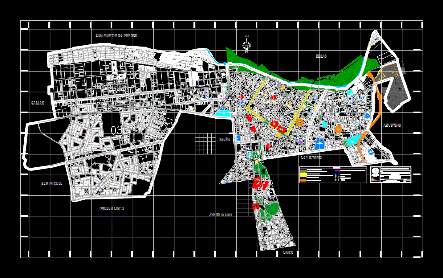 Karte der Innenstadt von Lima