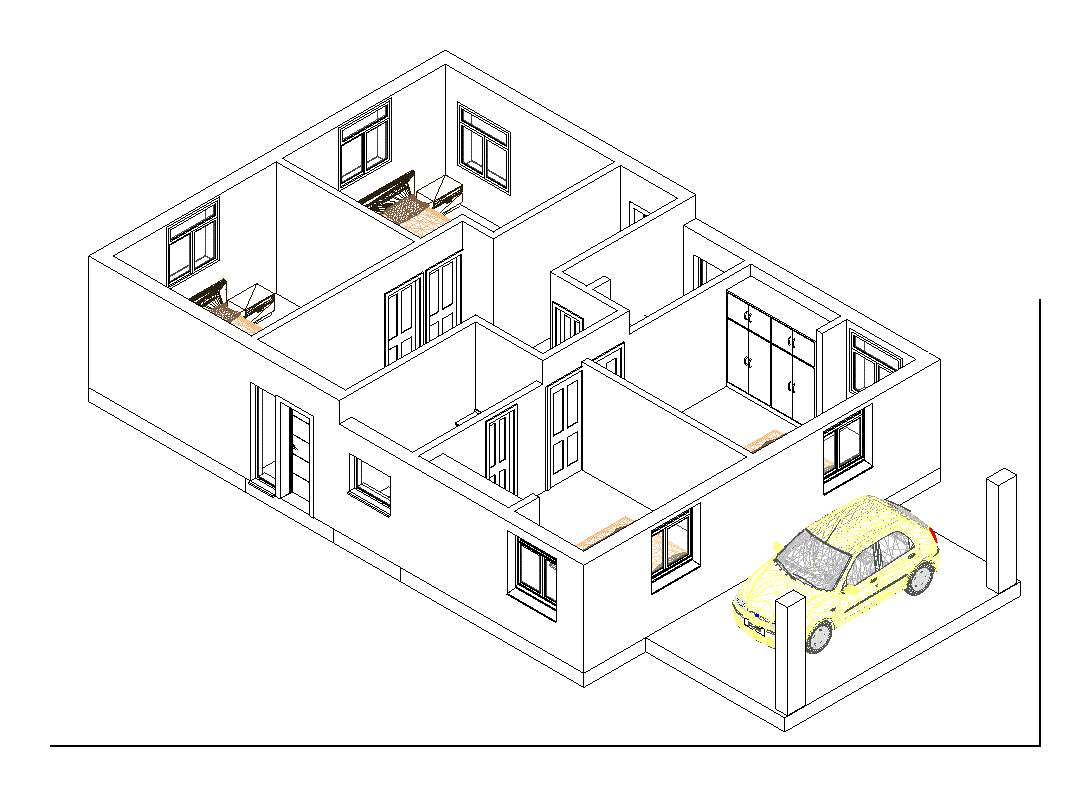 Habitação quarto 3d