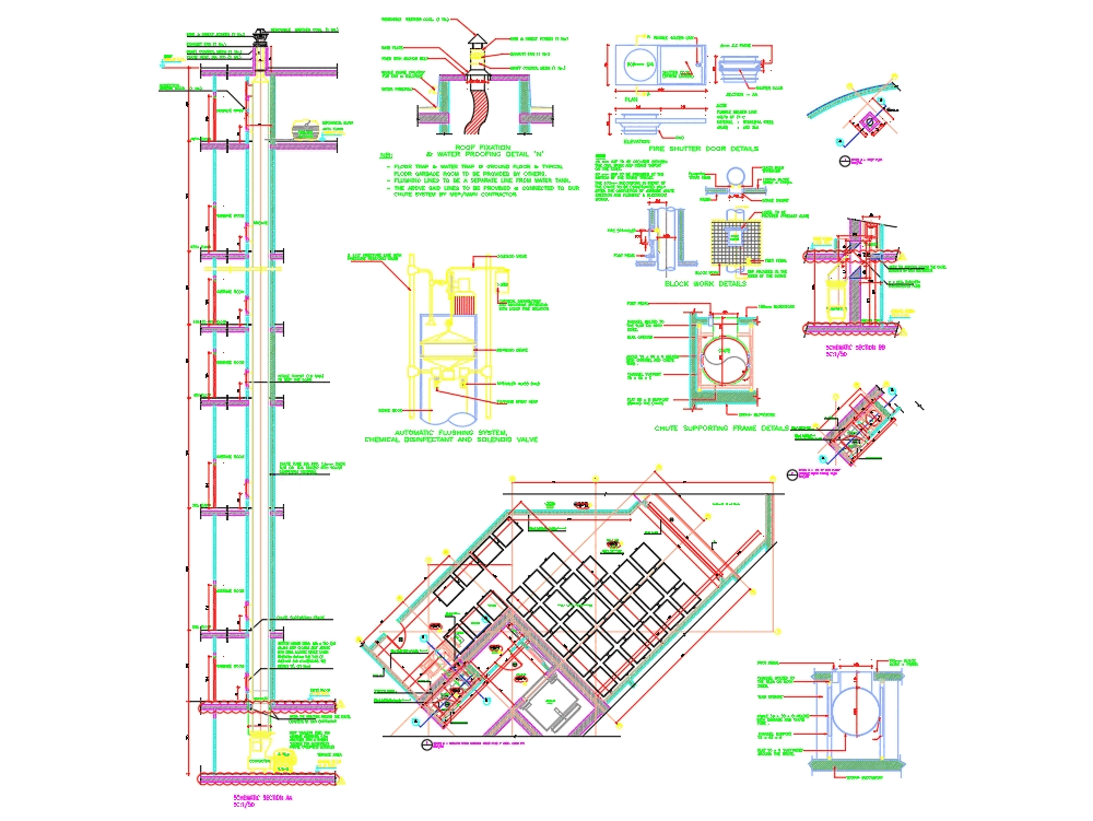 Garbage room deatils in AutoCAD | CAD download (954.6 KB) | Bibliocad