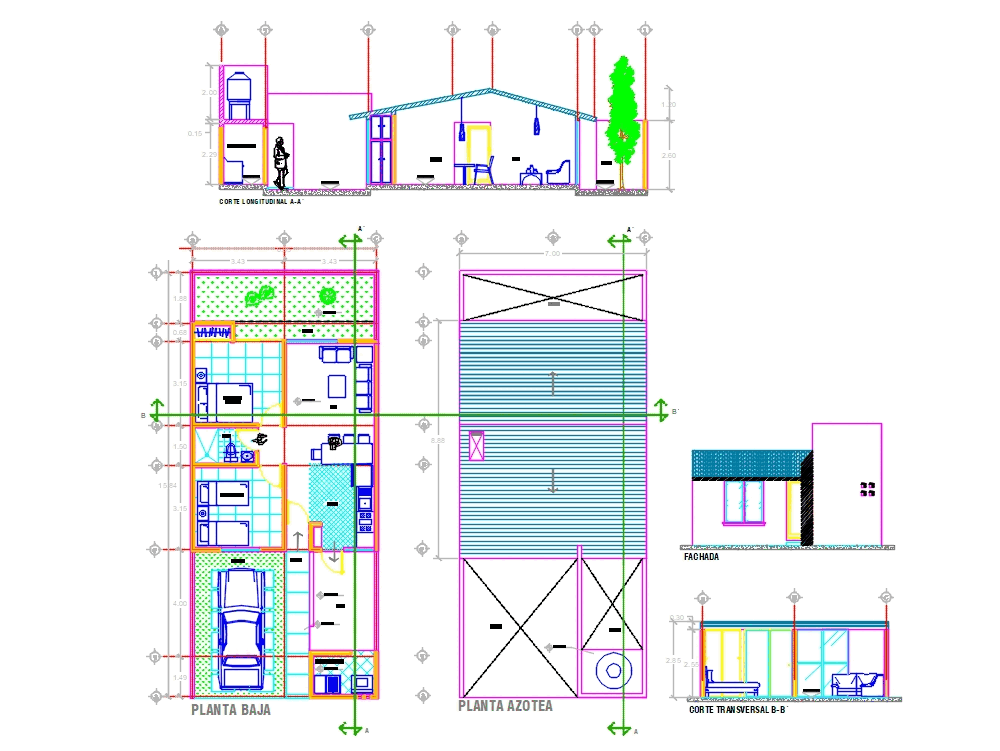 Casa interes social en AutoCAD | Descargar CAD ( KB) | Bibliocad