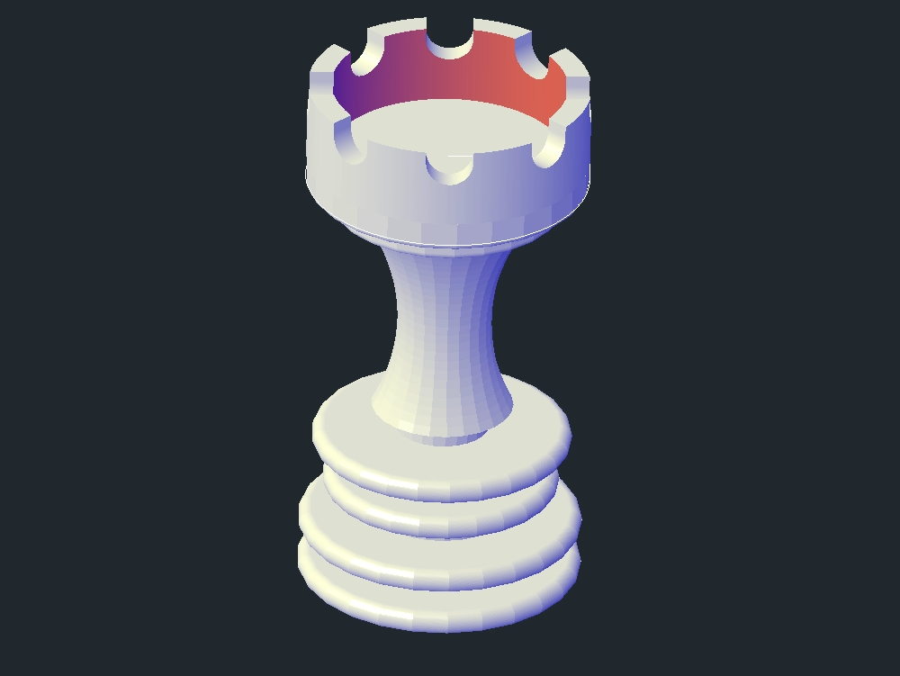 Chess Piece - Rook, 3D CAD Model Library