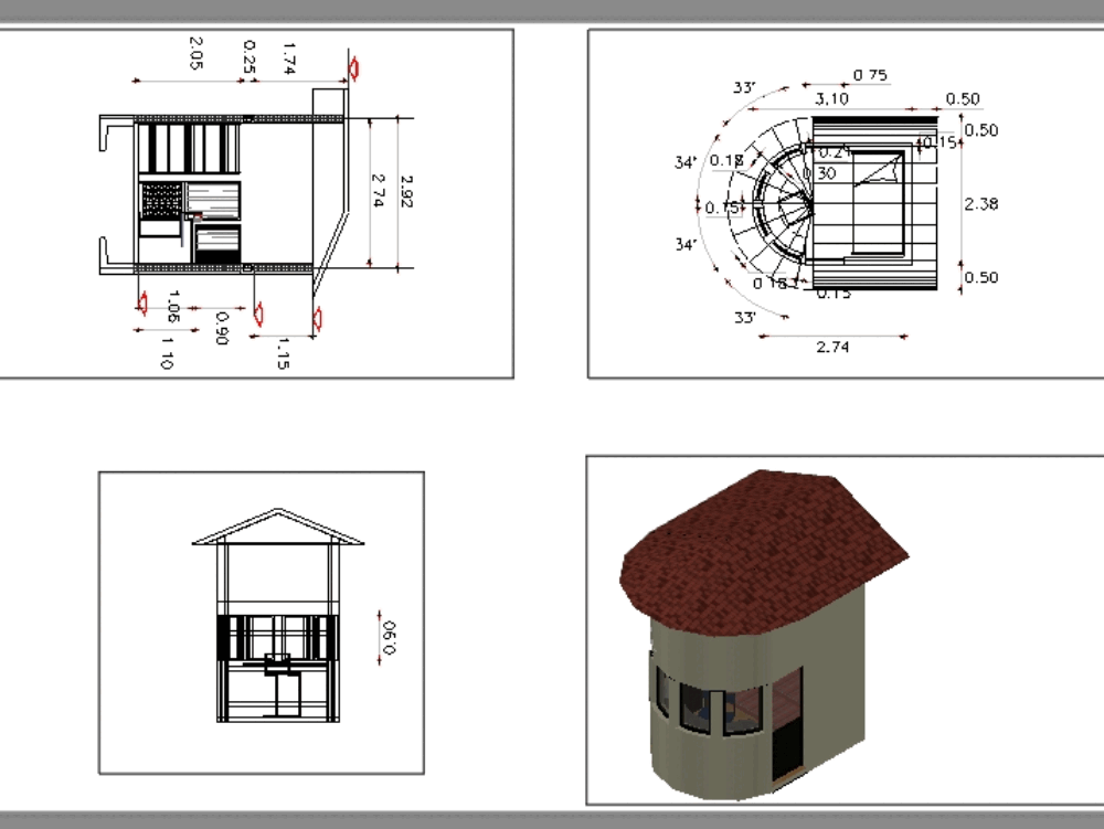 Poste De Garde Dans Autocad Telechargement Cad 431 56 Kb Bibliocad