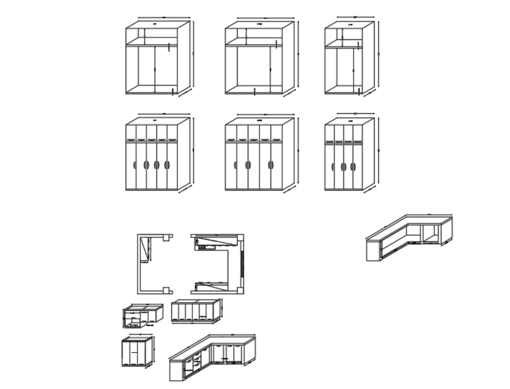 2d kitchen shelves in AutoCAD Download CAD free (90.64 KB) Bibliocad