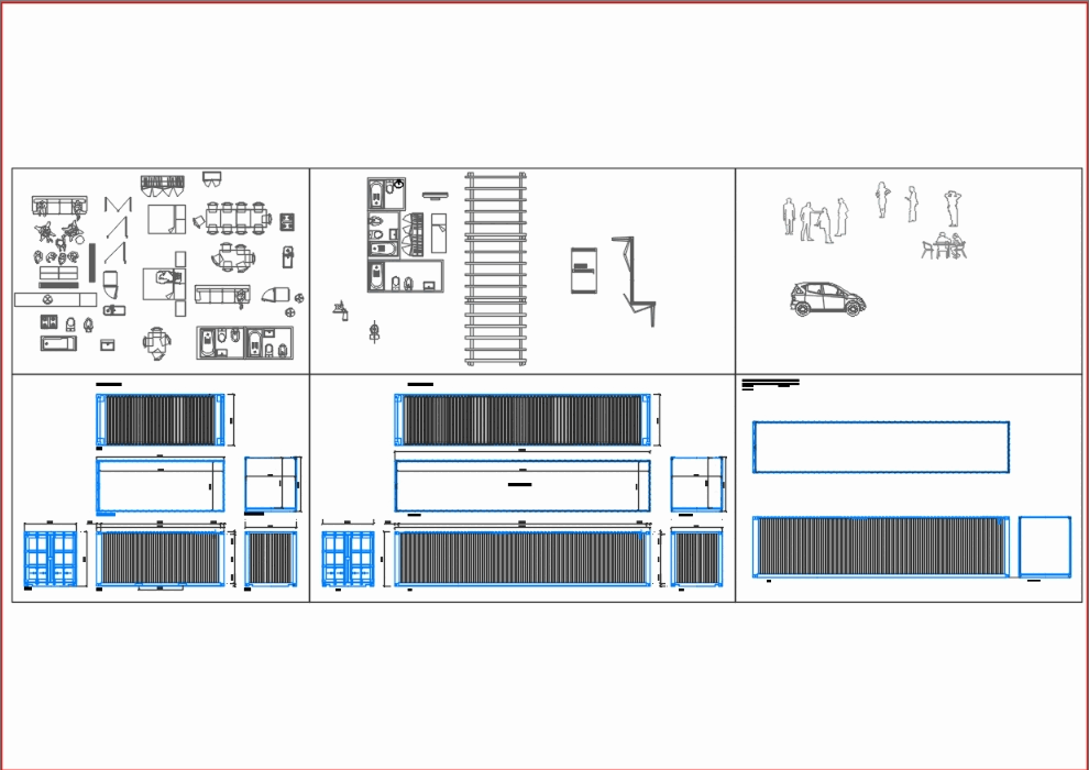 Maritime containers in AutoCAD CAD download  425 61 KB 