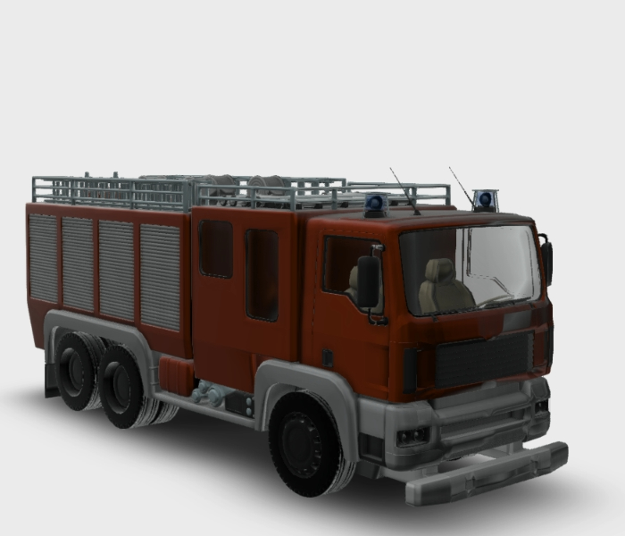 Modelo 3d do motor de incêndio