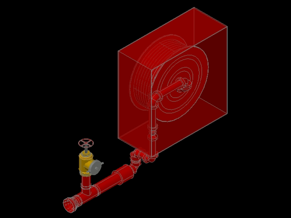 armário de hidrante 3d
