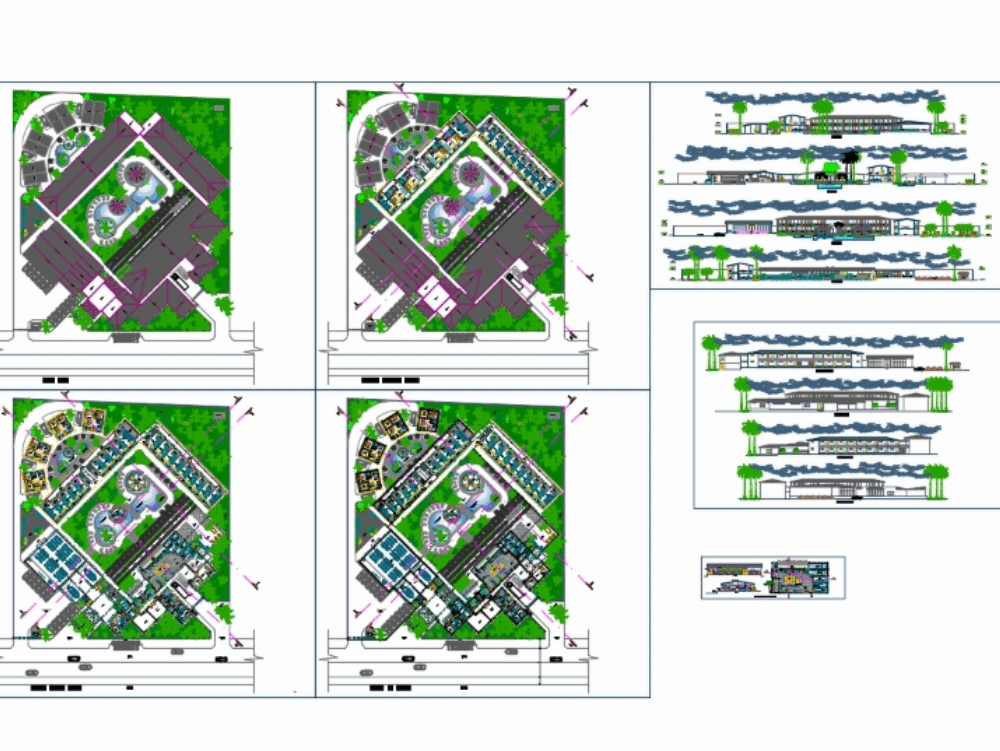 3 star beach hotel in AutoCAD | Download CAD free (12.54 MB) | Bibliocad