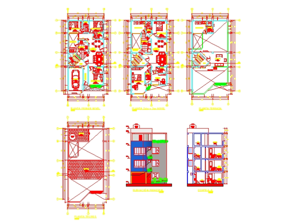 Multifamily housing of 7.7 x 15 meters.