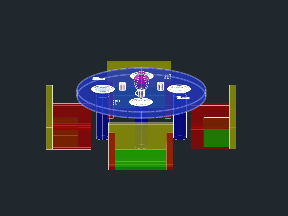 3d table and chairs