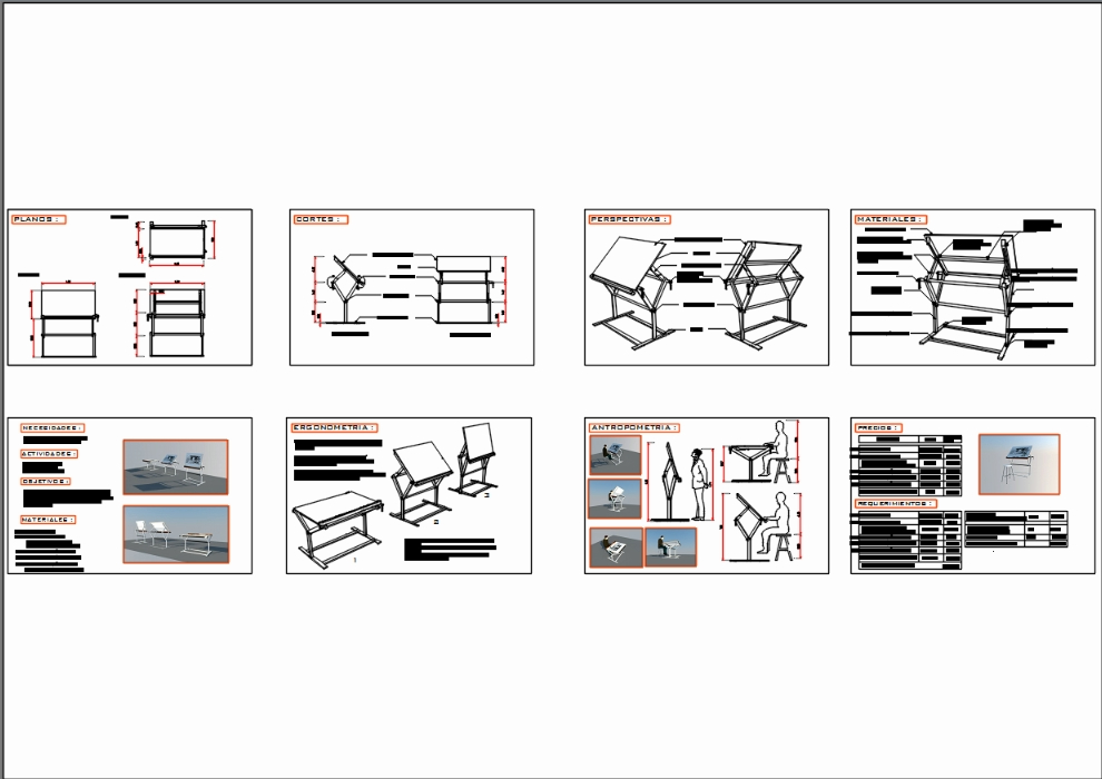 Mesas de dibujo técnico - Mobiliario