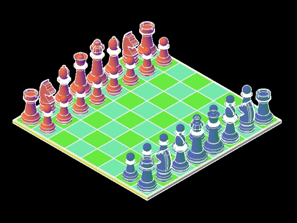tabuleiro de xadrez 3D.