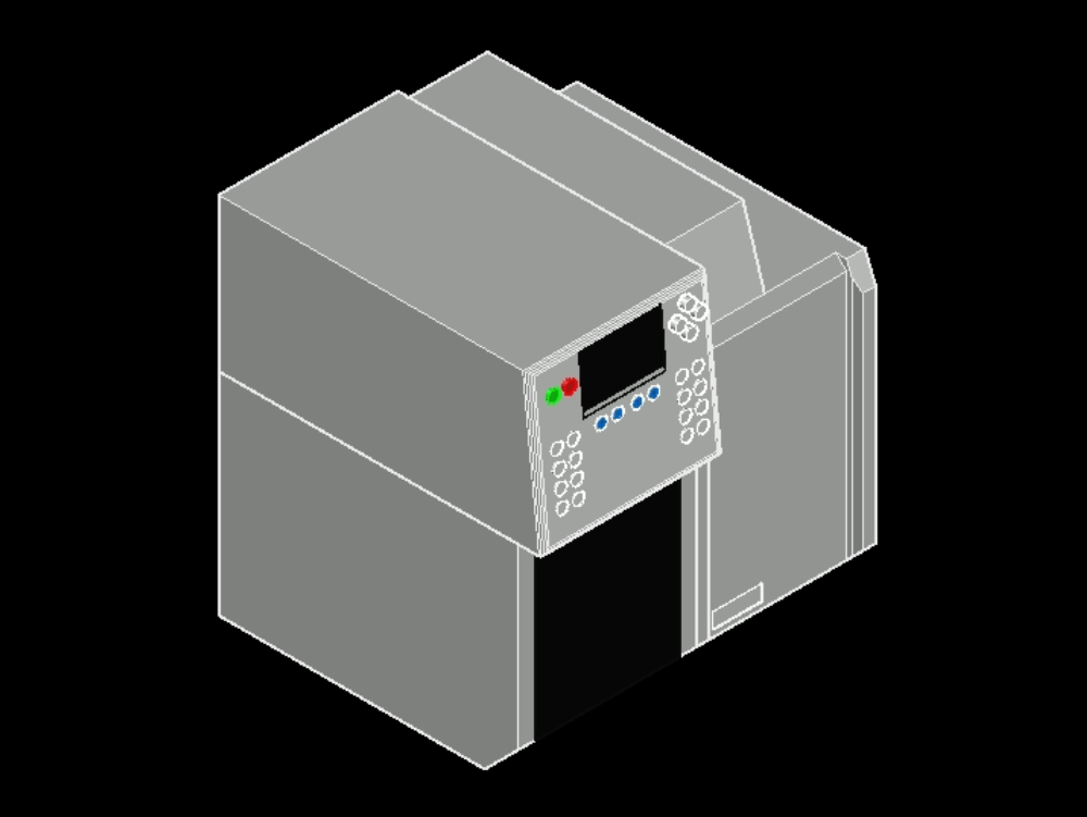 Cromatógrafo de gases en 3D.