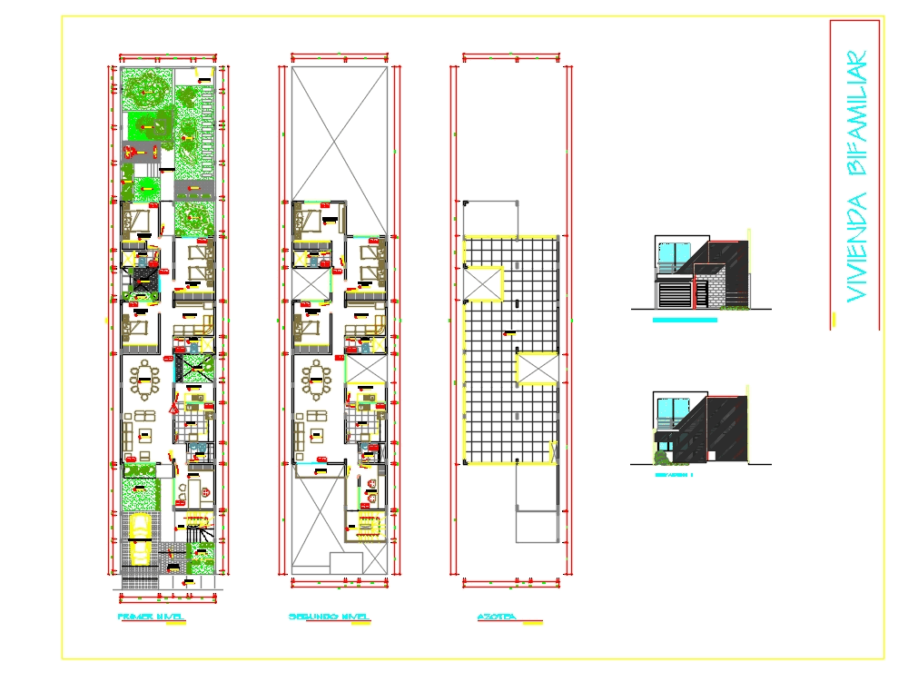 Vivienda Bifamiliar Huanchaco En Autocad Cad 192 Mb Bibliocad 2060