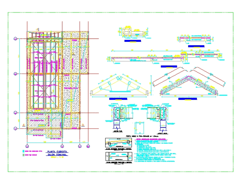 Sala De Telhado Em Autocad Baixar Cad Kb Bibliocad