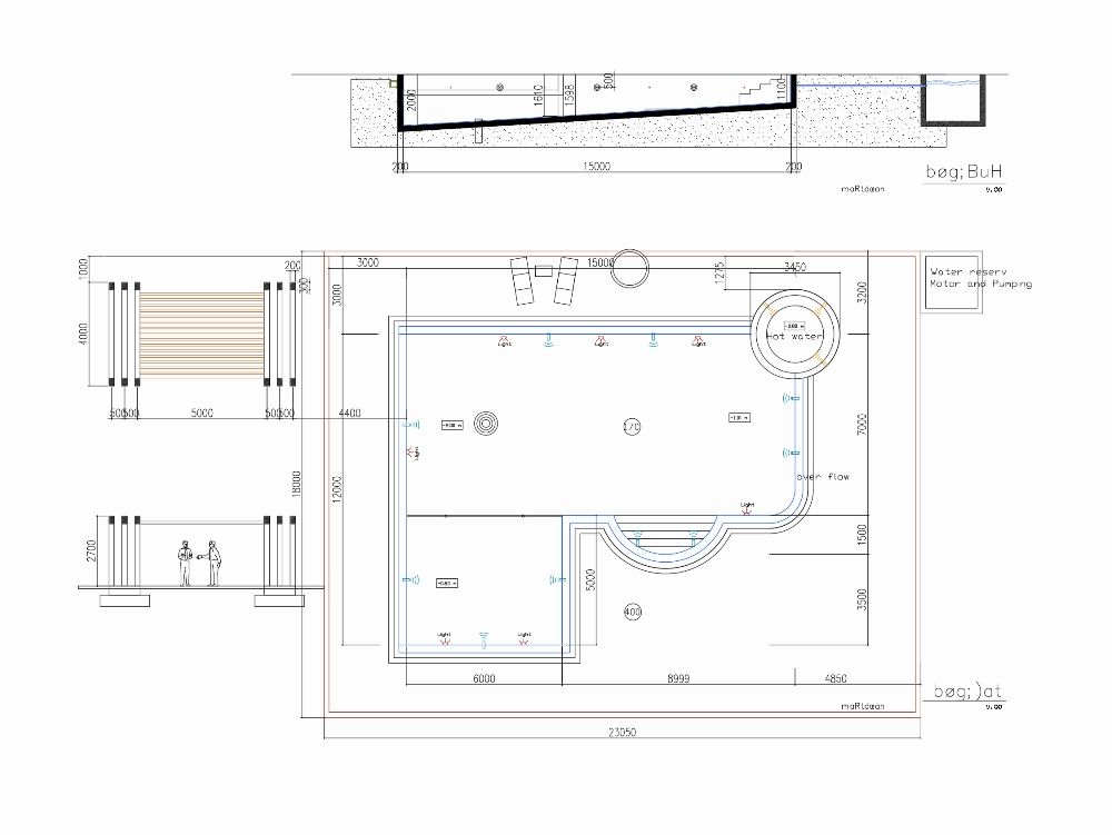 swimming pool dwg details free download